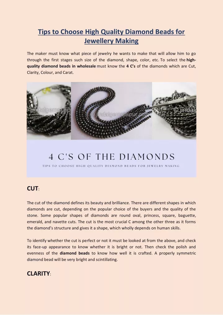 tips to choose high quality diamond beads