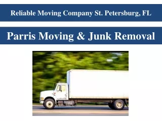 Reliable Moving Company St. Petersburg, FL