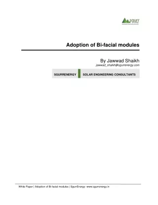 Bifacial PV Modules- SgurrEnergy