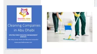 Cleaning Companies in Abu Dhabi​