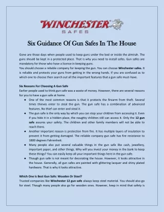 Get the Best Winchester 12 Gun Safe – Winchester Safes