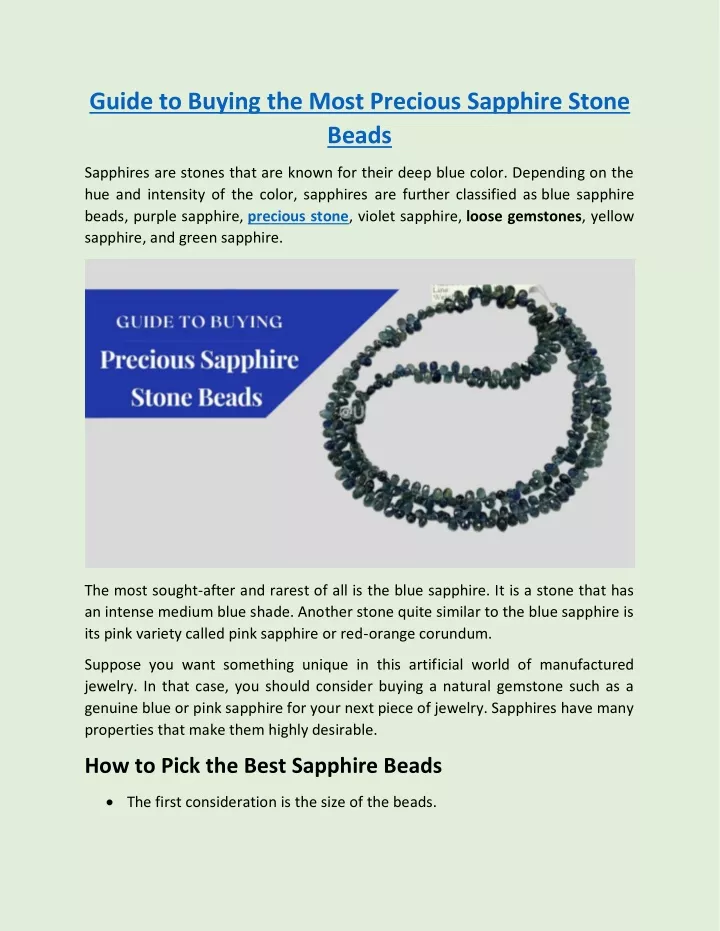 guide to buying the most precious sapphire stone