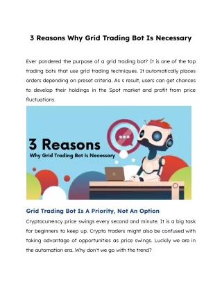 3 reasons why grid trading bot is necessary