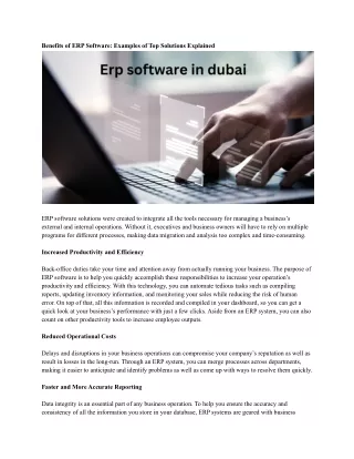 benefits of erp software examples
