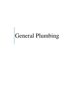 Advantages of  General Plumbing