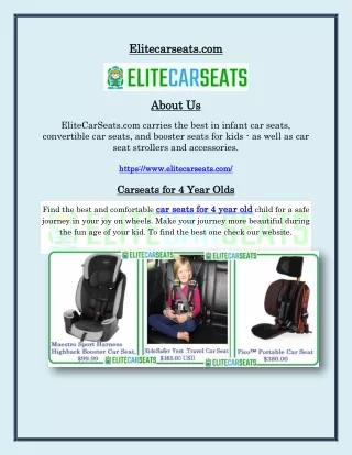 Car Seats for 4 Year Olds