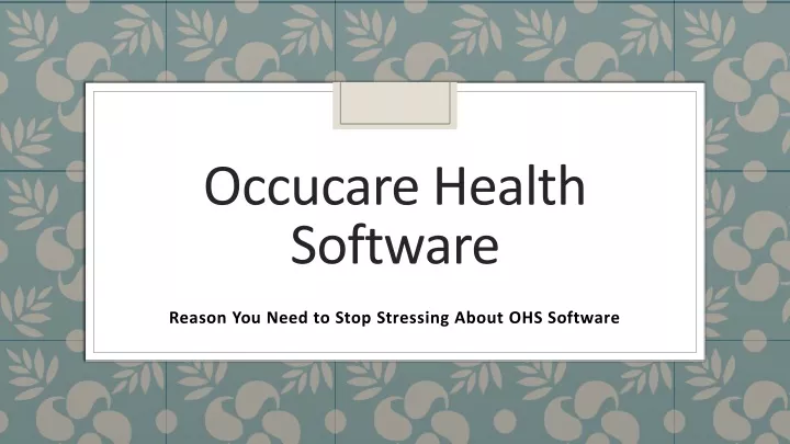 occucare health software