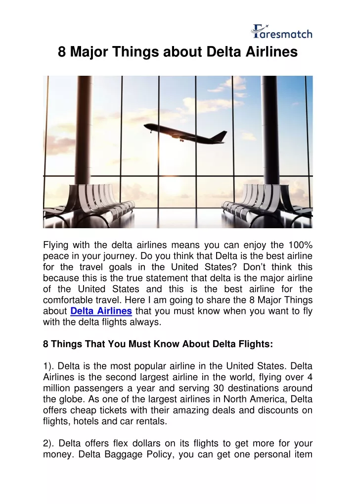 8 major things about delta airlines