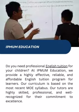 PSLE Math and English Tuition Classes
