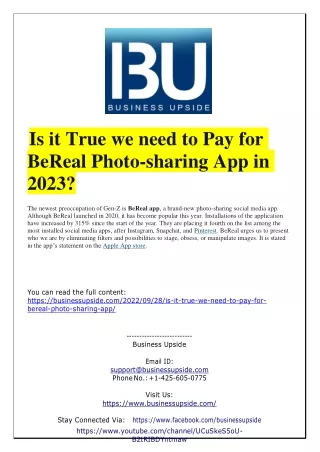 is it true we need to pay for bereal photo