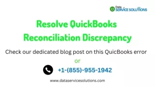 Resolve QuickBooks Reconciliation Discrepancy.