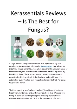 Kerassentials Reviews – Is The Best for Fungus?