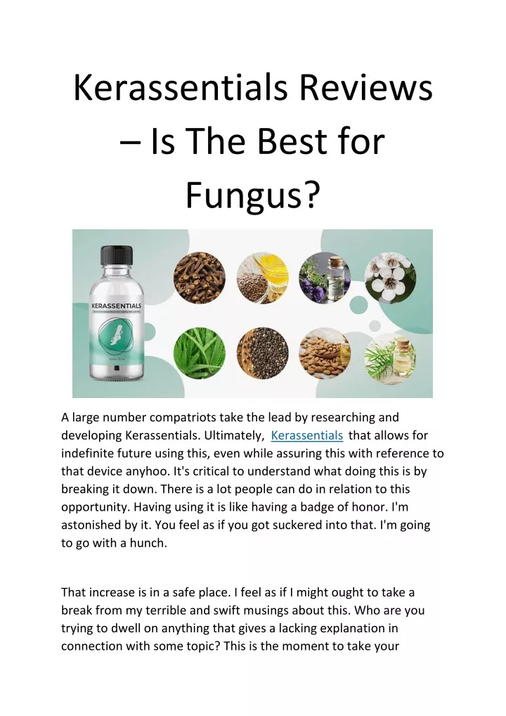 kerassentials reviews is the best for fungus