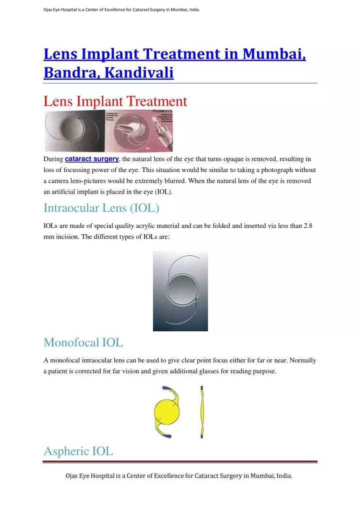 lens implant treatment in mumbai bandra kandivali