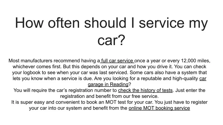 how often should i service my car