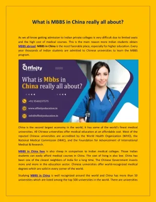 what is mbbs in china really all about