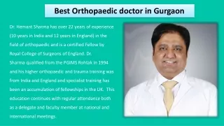 best orthopaedic doctor in gurgaon