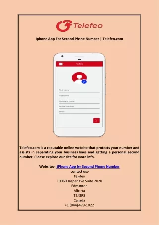 Iphone App For Second Phone Number | Telefeo.com