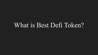 what is best defi token