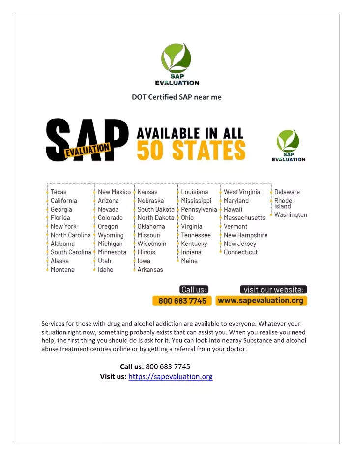 dot certified sap near me