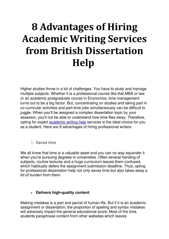 8 advantages of hiring academic writing services