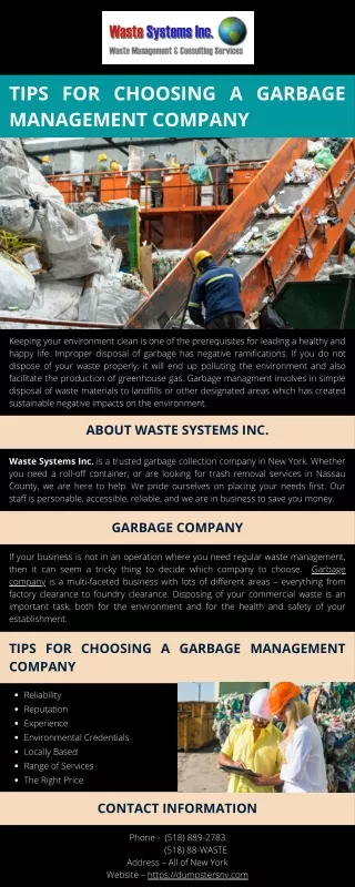 Tips for Choosing A Garbage Management Company