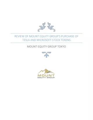 Review of Mount Equity Group's Purchase of Tesla and Microsoft Stock Tokens