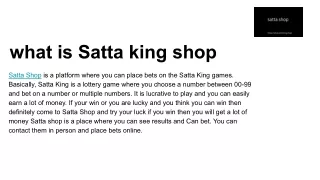 what is Satta king shop