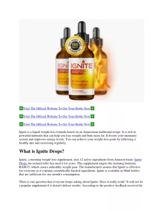 Ignite Drops Weight Loss Supplement