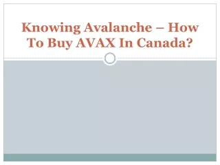 knowing avalanche how to buy avax in canada