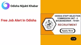 Free Job Alert In Odisha