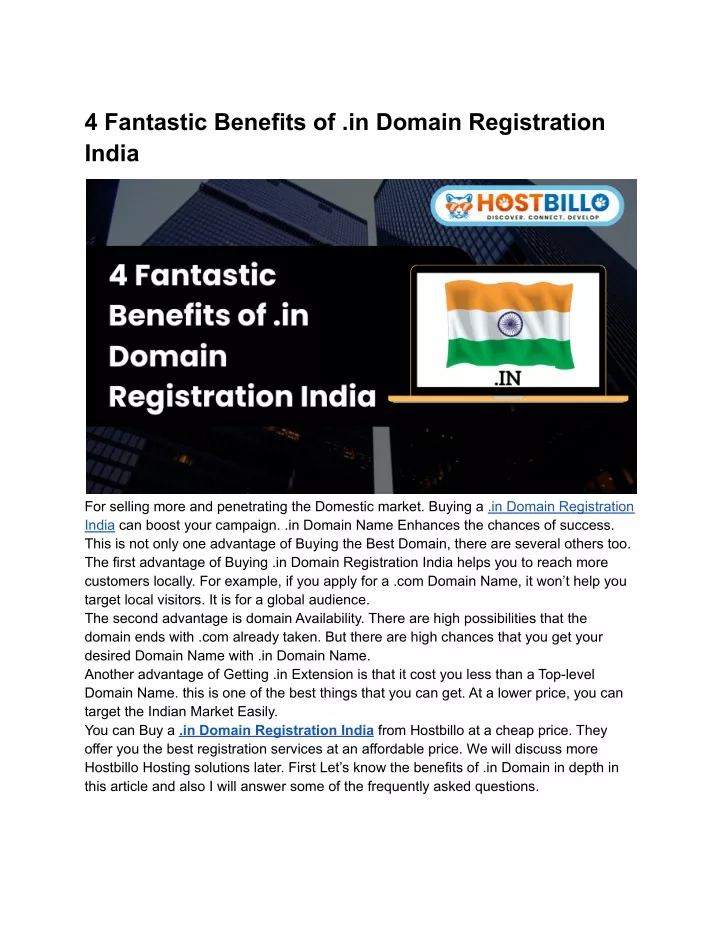 4 fantastic benefits of in domain registration