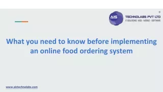 what you need to know before implementing an online food ordering system