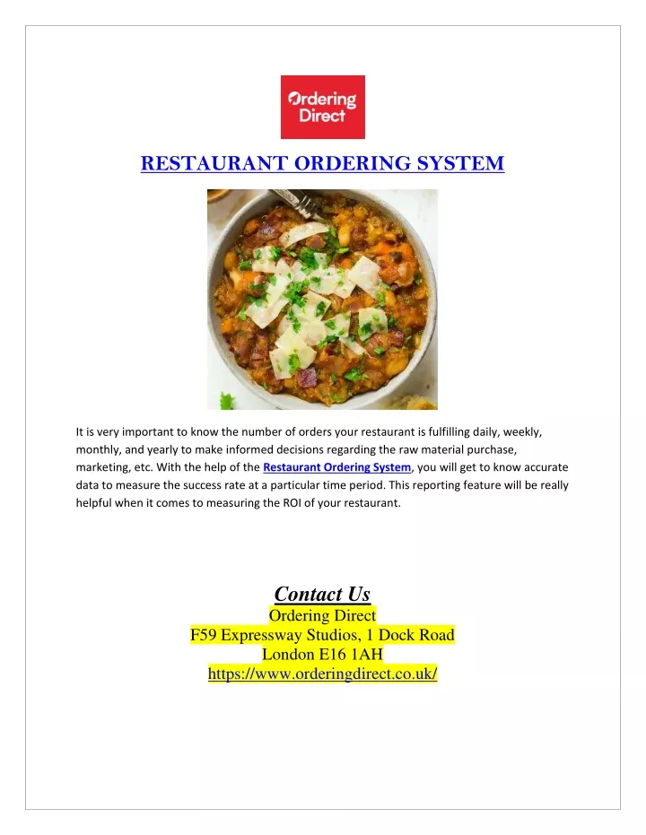 restaurant ordering system