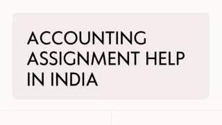 Accounting Assignment Help in India