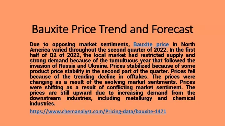 bauxite price trend and forecast