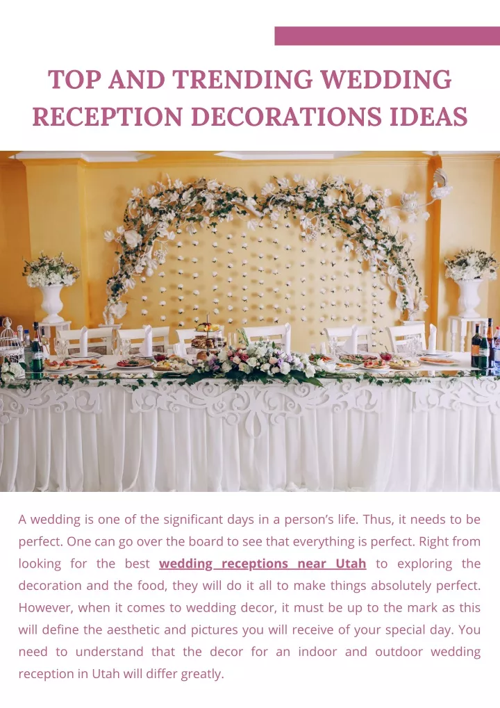 top and trending wedding reception decorations