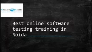 Best online software testing training in Noida
