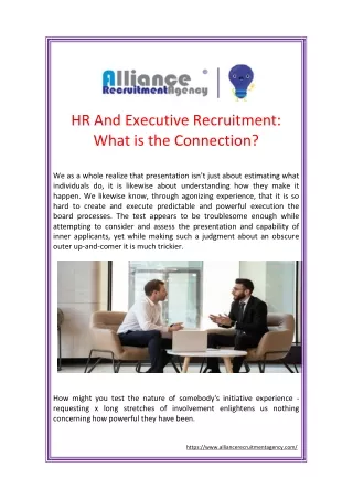 HR And Executive Recruitment What is the Connection