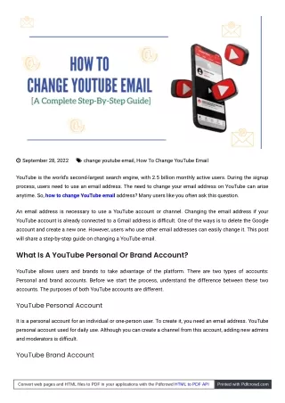 How To Change YouTube Email