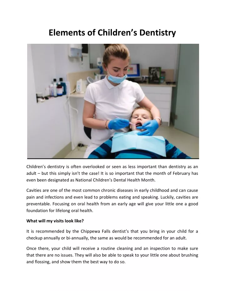 elements of children s dentistry