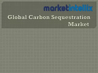 Market Intellix Provide Latest Report on Global Carbon Sequestration Market