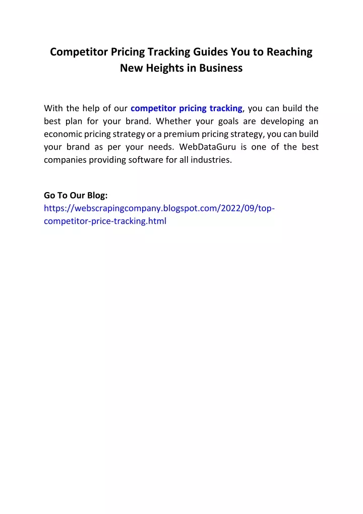 competitor pricing tracking guides