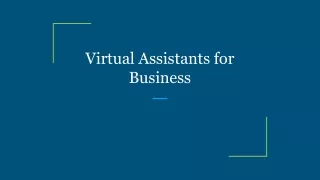 Virtual Assistants for Business