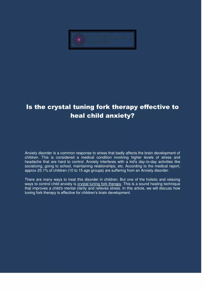 is the crystal tuning fork therapy effective