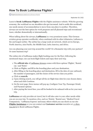 flightsassistance.com-How To Book Lufthansa Flights