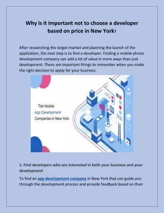 Why is it important not to choose a developer based on price in New York