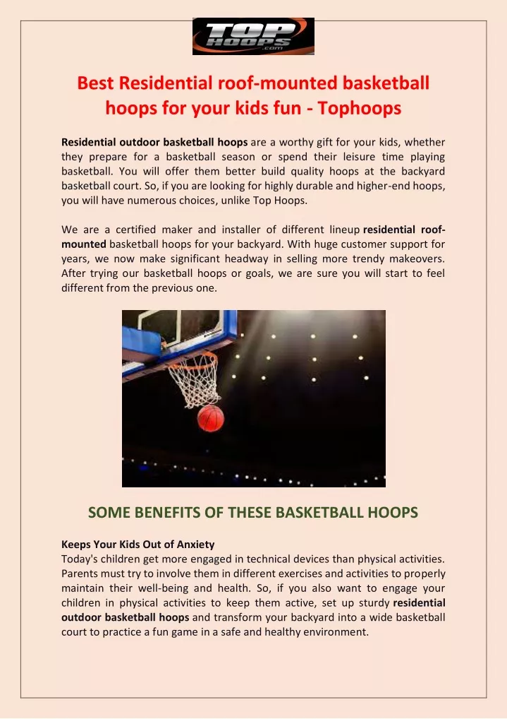 best residential roof mounted basketball hoops