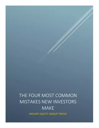 The Four Most Common Mistakes New Investors Make