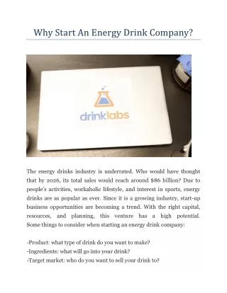 Why Start An Energy Drink Company